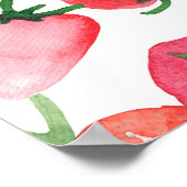 Sappige rode aardbeien Waterverf Poster (Hoek)