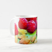 Sappige rode frambozen en amandelen Waterverf Mok (Voorkant links)