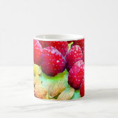 Sappige rode frambozen en amandelen Waterverf Mok (Center)