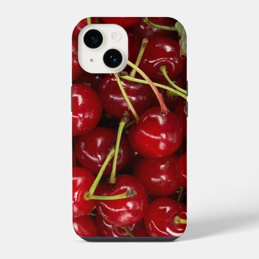 Sappige Rode Kersen iPhone Hoesje (Achterkant)