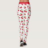 Sappige Rode Kersen Rood en Wit Patroon Leggings (Achterkant)