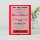 Sappige Rode Monochrome Enkele Roos die Dapper Tro Kaart (Staand voorkant)