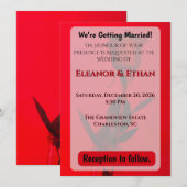 Sappige Rode Monochrome Enkele Roos die Dapper Tro Kaart (Voorkant / Achterkant)