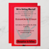 Sappige Rode Monochrome Enkele Roos die Stout word Kaart (Voorkant / Achterkant)