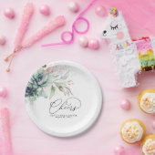 Sappige Roze Gouden Groene Elegante Moderne Proost Papieren Bordje (Feest)