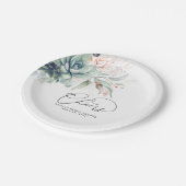 Sappige Roze Gouden Groene Elegante Moderne Proost Papieren Bordje (Gekanteld)