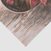 Sappige Rustieke Vintage Roze Botanische Decoupage Tissuepapier (Detail)