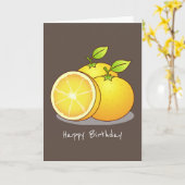 Sappige Sinaasappels fruitkunst Kaart (Gele Bloem)