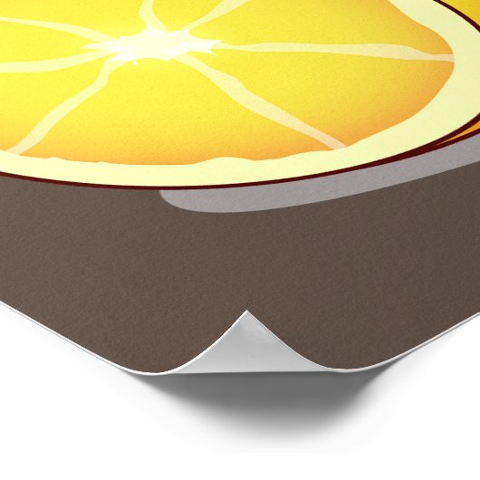 Sappige Sinaasappels fruitkunst Poster (Hoek)