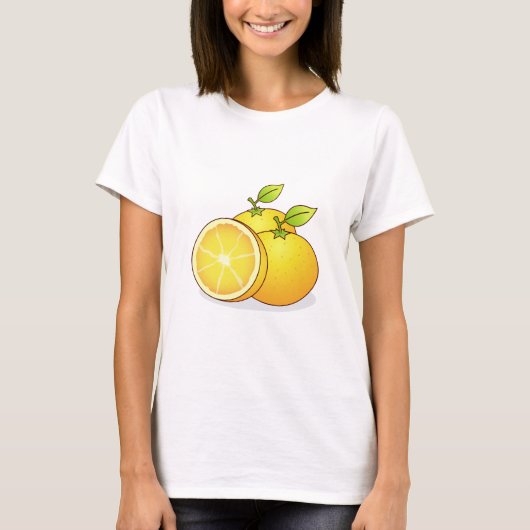 Sappige Sinaasappels fruitkunst T-shirt (Voorkant)
