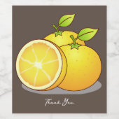 Sappige Sinaasappels fruitkunst Wijn Etiket (Enkel label)