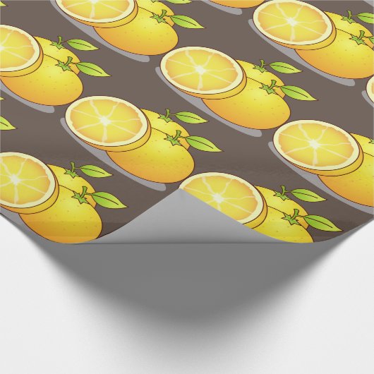 Sappige Sinaasappels leuk fruit Cadeaupapier (Hoek)