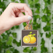 Sappige Sinaasappels leuk fruit Sleutelhanger (Hand)