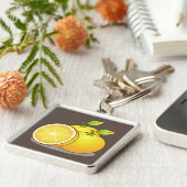 Sappige Sinaasappels leuk fruit Sleutelhanger (Zijkant)