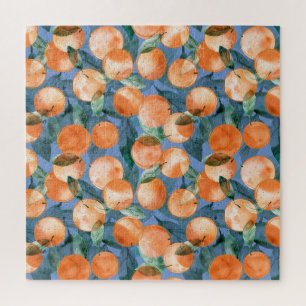 Sappige Sinaasappels Waterverf Patroon Legpuzzel