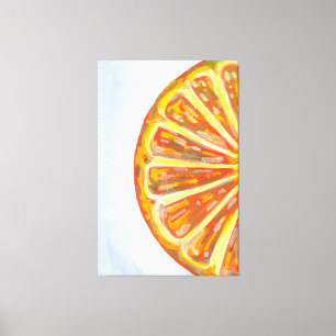 Sappige sinaasappelschijf canvas afdruk