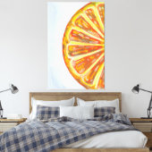 Sappige sinaasappelschijf canvas afdruk (Insitu (Slaapkamer))