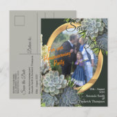 Sappige tinten van Bleke blues en groene housewarm Aankondigingskaart (Voorkant / Achterkant)