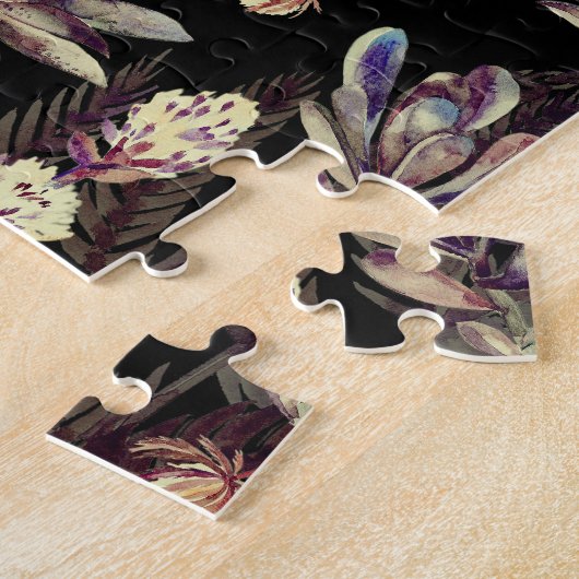 Sappige tuin: modieus bloemmotief legpuzzel (Zijkant)