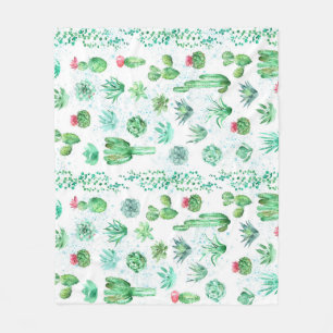 Sappige Tuin: Waterverf Naadloze Achtergrond. Fleece Deken