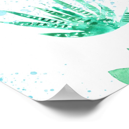 Sappige Tuin: Waterverf Naadloze Achtergrond. Poster (Hoek)