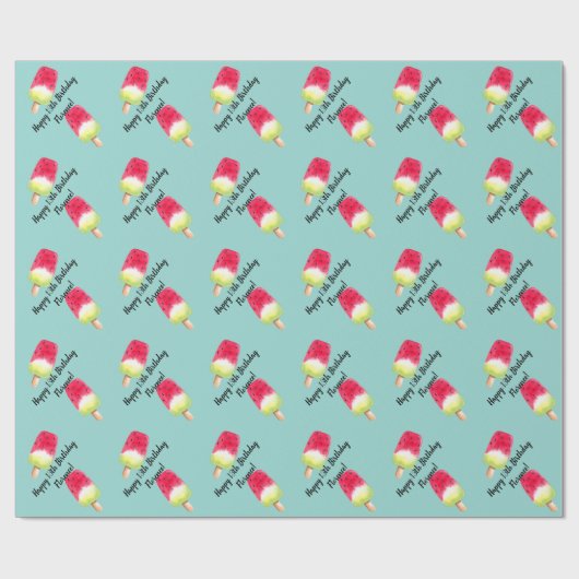 Sappige Watermeloen Ice Lolly Popsicle zomertijd Cadeaupapier (Vlak)