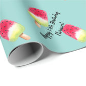 Sappige Watermeloen Ice Lolly Popsicle zomertijd Cadeaupapier (Rol Hoek)