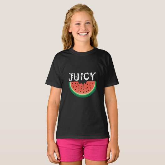 Sappige Watermeloen - Meisjes Basic T-Shirt (Voorkant volledig)