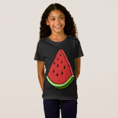 Sappige Watermeloen Slice Wedge Fruit Graphic Hall T-shirt (Voorkant volledig)