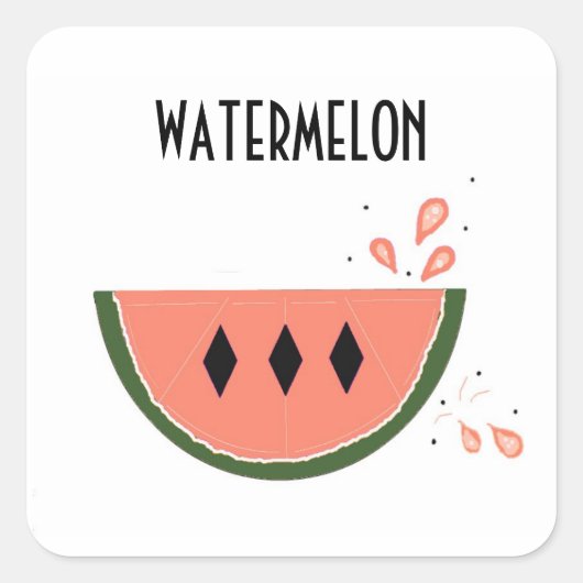 Sappige Watermeloen Vierkante Sticker (Voorkant)