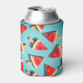 Sappige watermeloenplakjes in de zon blikjeskoeler (Blikje Voorkant)