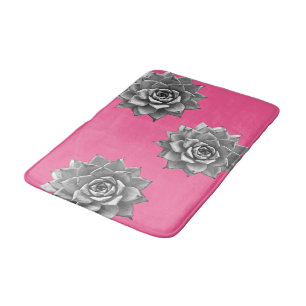 Sappige waterverf grijs op hete roze badmat