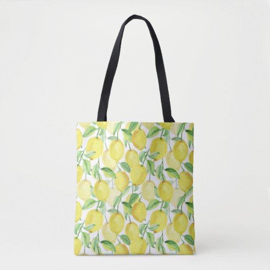 Sappige Waterverf: Levendige citroenschildering Tote Bag (Voorkant)