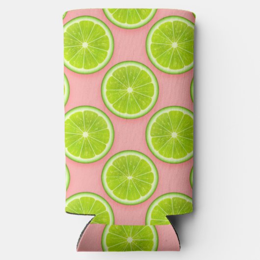 Sappige Zomer Limoenen Fun Persoonlijk  Seltzer Blikjeskoeler (Achterkant)