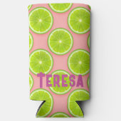 Sappige Zomer Limoenen Fun Persoonlijk  Seltzer Blikjeskoeler (Voorkant)