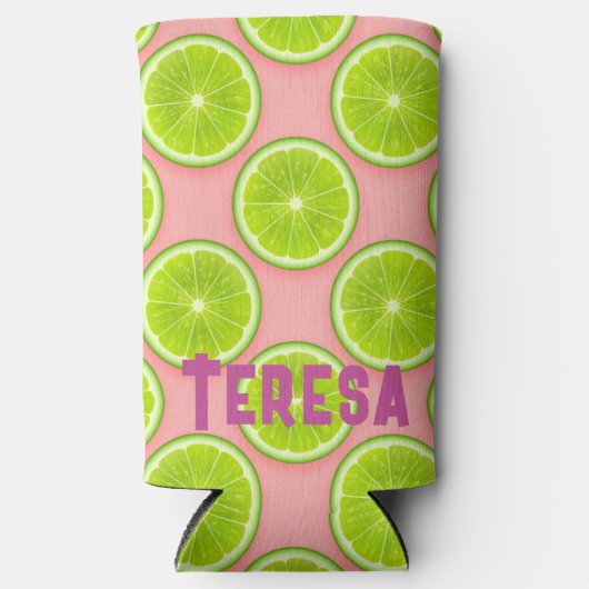 Sappige Zomerlimoenen Leuk Persoonlijk Seltzer Blikjeskoeler (Voorkant)