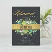 SAPPIGE ZWARTE GOUD WATERCOLOR KRANS PENSIOEN KAART (Staand voorkant)