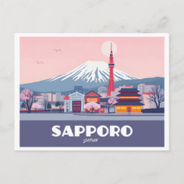 Sapporo Japan Hokkaido Cityscape Pastelreizen Briefkaart