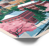 Sapporo Japan Illustration Travel Art Vintage Poster (Hoek)