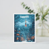 Sapporo Japan Kunst Reizen Illustratie Briefkaart (Staand voorkant)