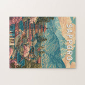 Sapporo Japan Reizen Kunst Vintage Legpuzzel (Horizontaal)