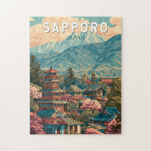 Sapporo Japan Reizen Kunst Vintage Legpuzzel