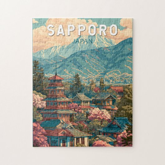 Sapporo Japan Reizen Kunst Vintage Legpuzzel (Verticaal)