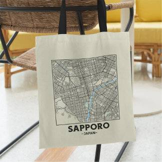 Sapporo, Japan, Stadsplataskaart Boodschappentas Tote Bag