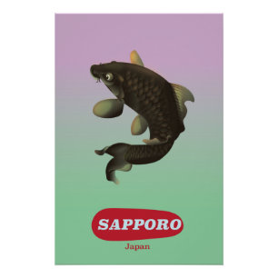 Sapporo Japan Vintage stijl toerisme poster