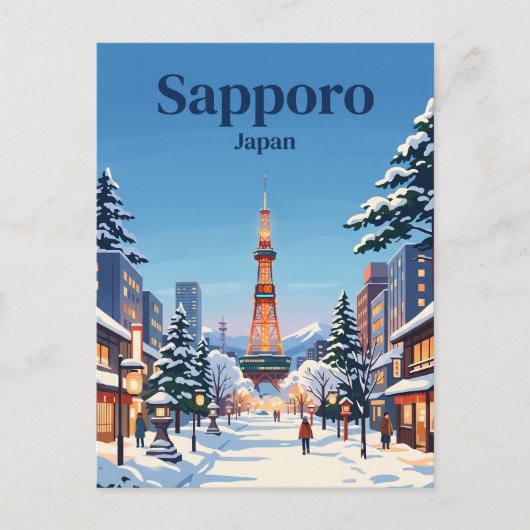 Sapporo, Japan, winter Briefkaart (Voorkant)
