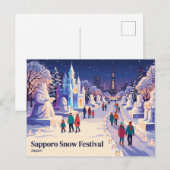 Sapporo Sneeuwfestival Japan Briefkaart (Voorkant / Achterkant)