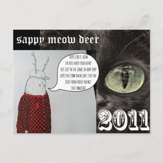 sappy meow feestdagenkaart (Voorkant)