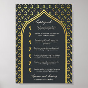 Saptapadi Seven Steps Jubileum Kaart Poster