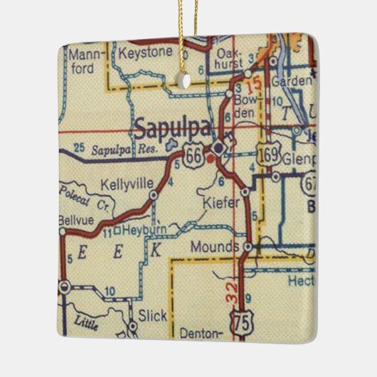 Sapulpa Oklahoma Retro Keramisch Ornament (Links)